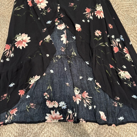 Worn twice: Juniors XS Band of Gypsies Floral Boho Off Shoulder High Low… - Picture 3 of 8